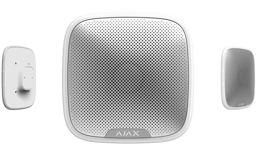 AJAX Sirena StreetSiren, Inalámbrico, 113dB, Blanco, Compatible con Android/iOS