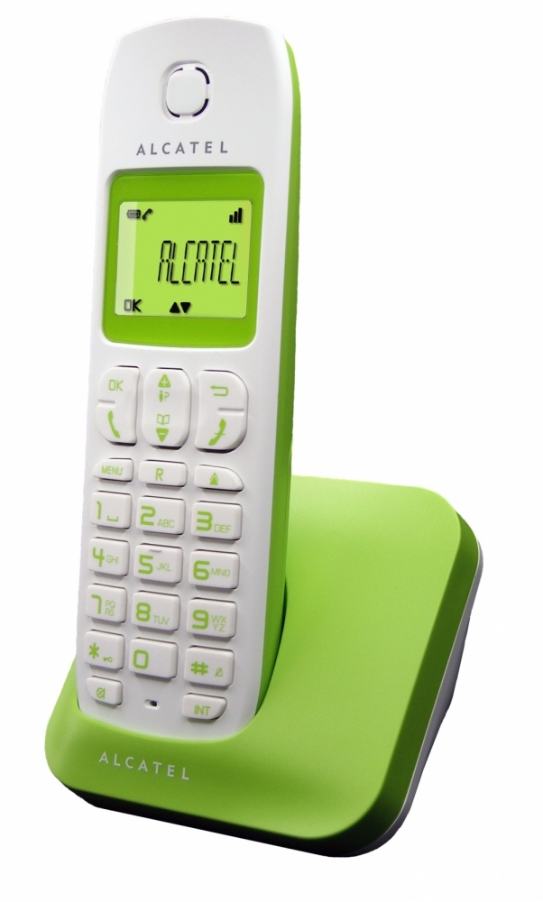 Alcatel Teléfono Inalámbrico E130, DECT, 1 Auricular, Blanco/Verde