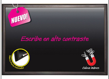 Alfra Pizarrón Metálico, 40x60cm, Negro