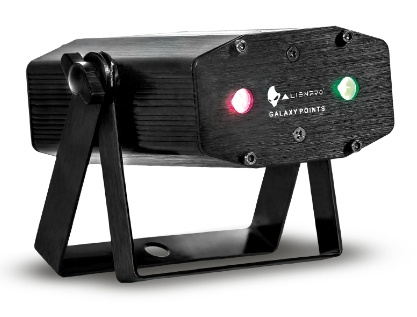 Alien Proyector Láser GALAXY POINTS, Rojo/Verde, Negro