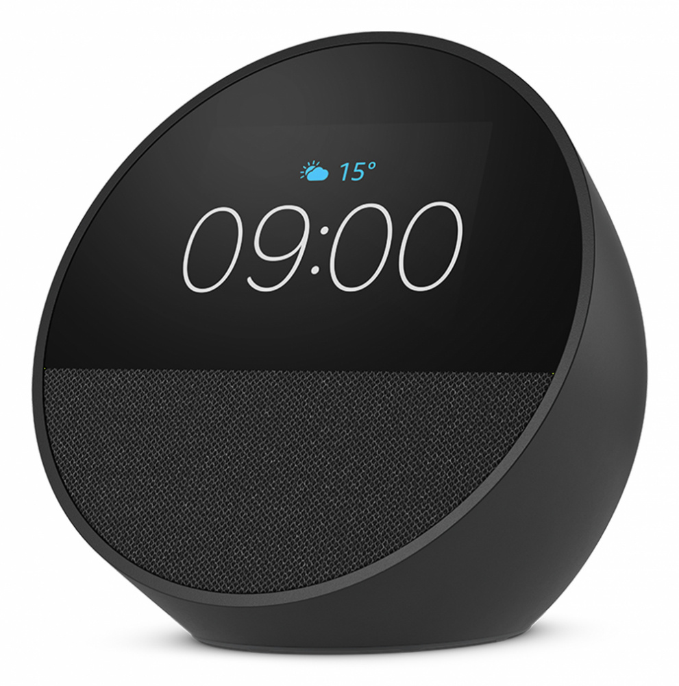 Amazon Asistente de Voz Echo Spot 2024 2.83", Inalámbrico, WiFi, Bluetooth, Negro