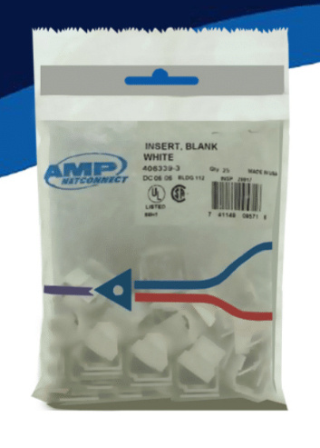 AMP Tapa para Conectores, Blanco, 25 Piezas