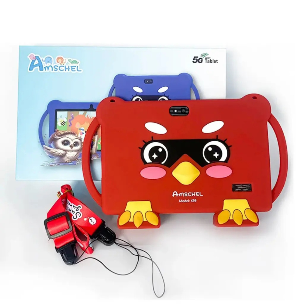 Tablet Amschel para Niños K99 7" 1280x720, 64GB, 4GB RAM, Android 13, Rojo