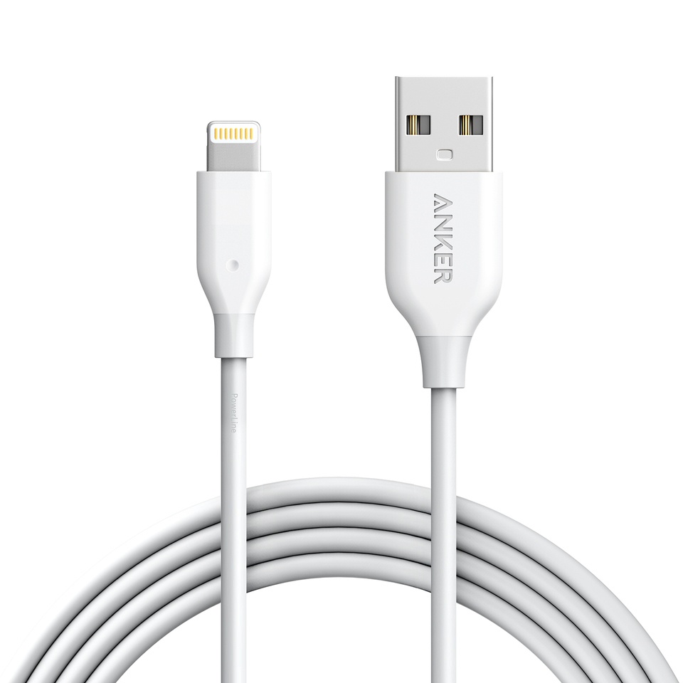 Anker Cable PowerLine  USB Macho - Lightning Macho, 1.8 Metros, Blanco