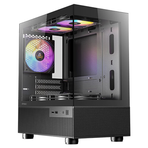 Gabinete Antec CX200M RGB ELITE, Mini-Tower, Micro-ATX/Mini-ITX, USB 3.0, sin Fuente, 5 Ventiladores Instalados, Negro