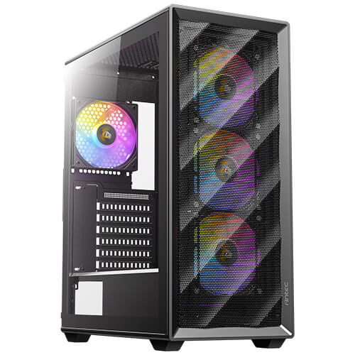 Gabinete Antec AX85 ARGB, Midi-Tower, ATX/Micro-ATX/Mini-ITX, USB 3.0, sin Fuente, 4 Ventiladores Instalados, Negro