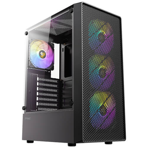 Gabinete Antec AX26 RGB Elite, Midi-Tower, ATX/Micro-ATX/Mini-ITX, USB 2.0/3.0, sin Fuente, 4 Ventiladores Instalados, Negro