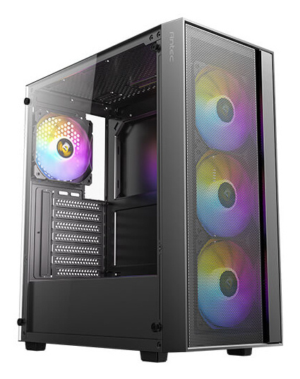 Gabinete Antec AX65 ARGB, Midi-Tower, ATX/Micro-ATX/Mini-ITX, USB 2.0/3.0, sin Fuente, 4 Ventiladores Instalados, Negro