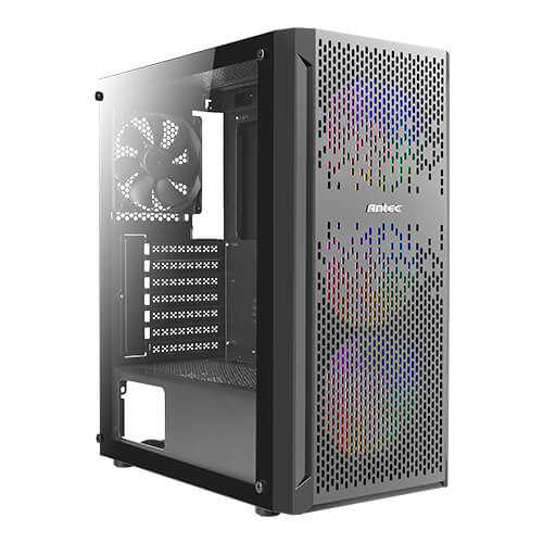 Gabinete Antec NX290 con Ventana, Midi-Tower, ATX/E-ATX/ITX/Micro-ATX, USB 2.0/3.0, sin Fuente, 4 Ventiladores Instalados (3x RGB), Negro