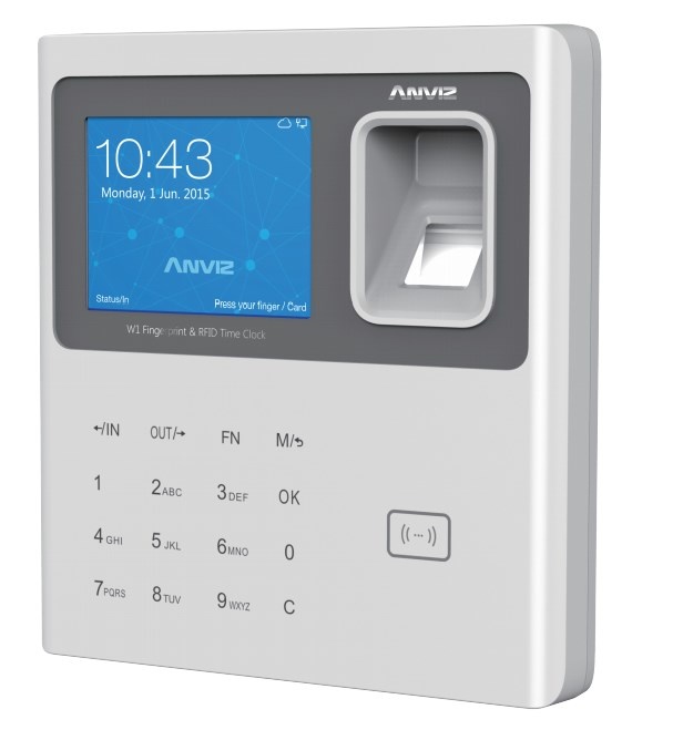 Anviz Control de Acceso y Asistencia Biométrico AN-W1, 3000 Usuarios, USB 2.0, Negro/Gris