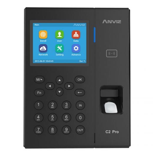 Anviz Control de Asistencia Biométrico C2 Pro, 5000 Huellas/Tarjetas,/Contraseña, RS-232, WiFi