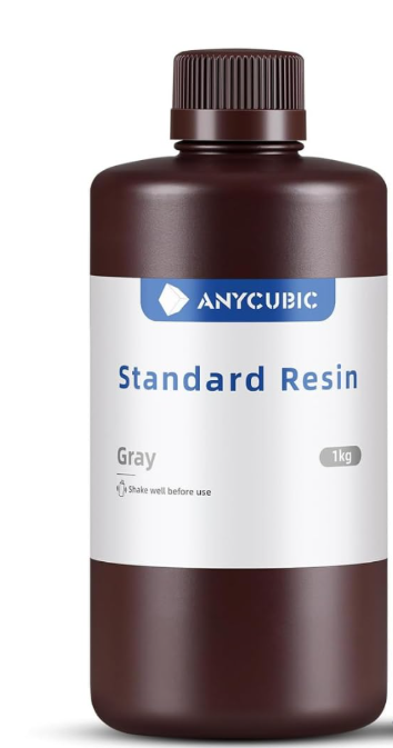 Anycubic Resina para Impresora 3D INV-250, Rígida Estándar, 1kg, Gris