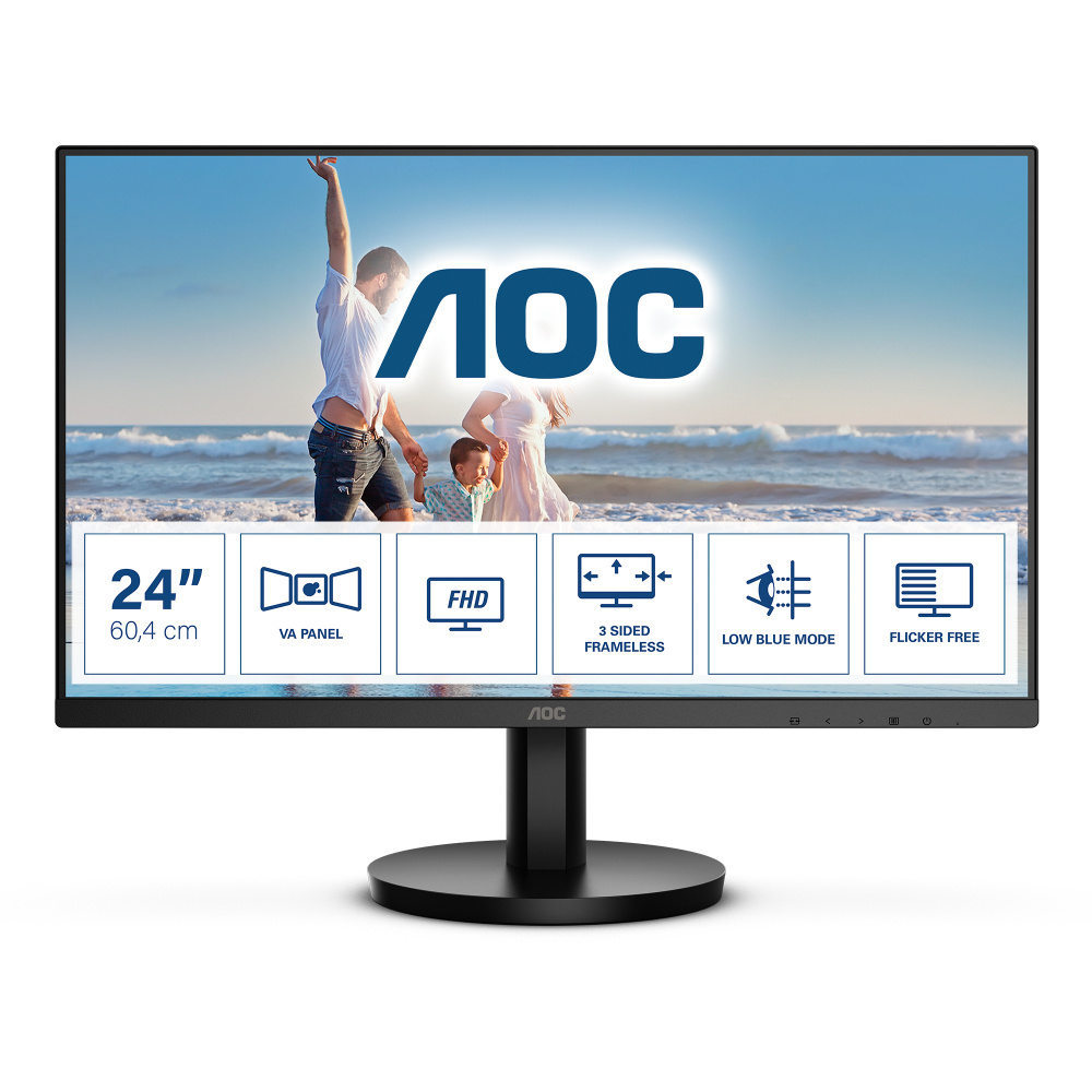 Monitor AOC 24B3HM LED 23.8", Full HD, 75Hz, HDMI, Negro