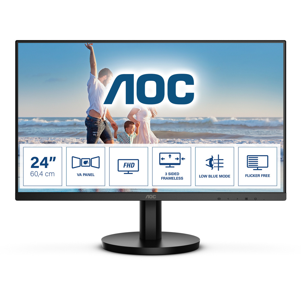 Monitor AOC 24B3HM LED 23.8", 1920x1080 Full HD, FreeSync, 75Hz, HDMI, Negro 