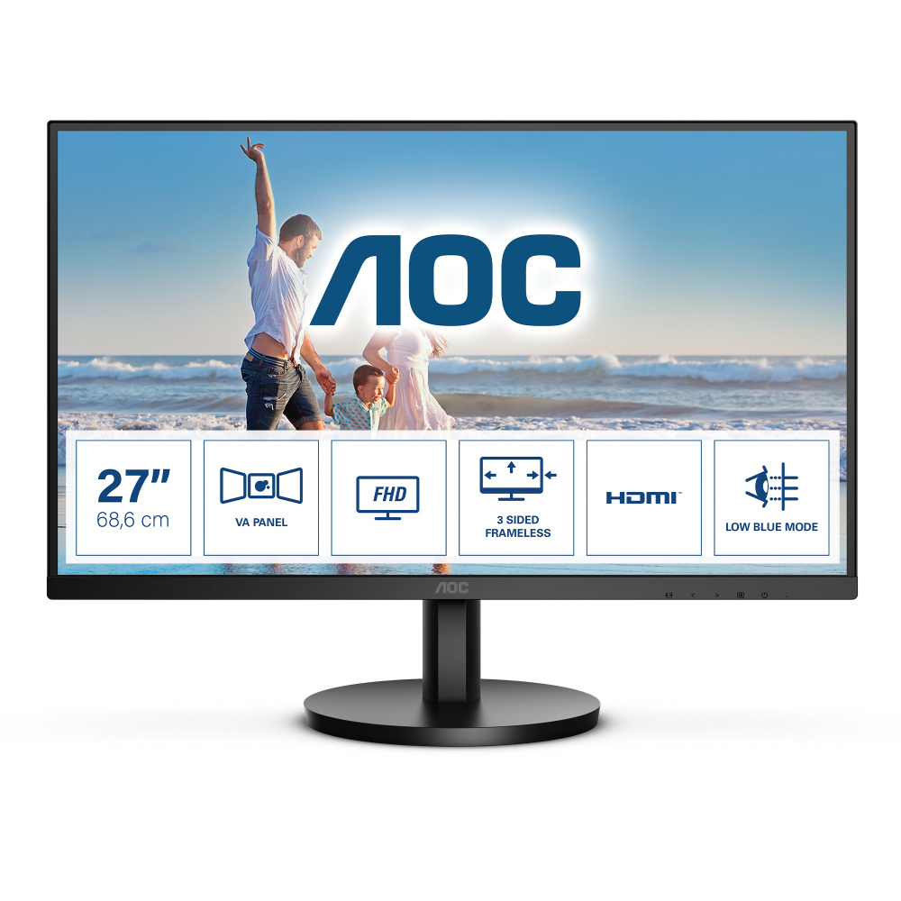 Monitor AOC 27B3HM LED 27", Full HD, FreeSync, 75Hz, HDMI, Negro