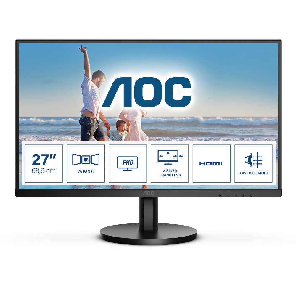 Monitor AOC 27B3HM LED 27", 1920x1080 Full HD, FreeSync, 75Hz, HDMI, Negro 