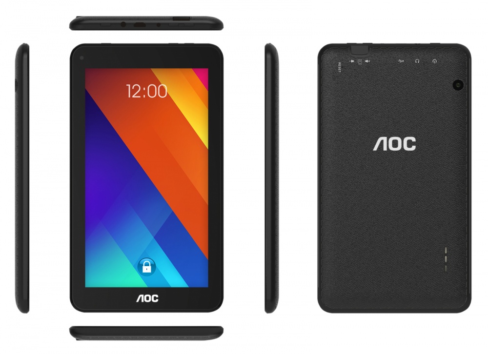 Tablet AOC A732G 7'', 8GB, 1024 x 600 Pixeles, Android 7.0, Bluetooth 4.0, Negro