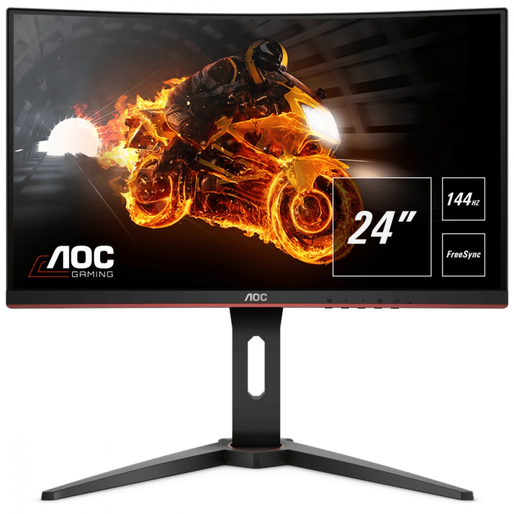 Monitor Gamer Curvo AOC C24G1 LED 24", Full HD, FreeSync, 144Hz, HDMI, Negro/Rojo