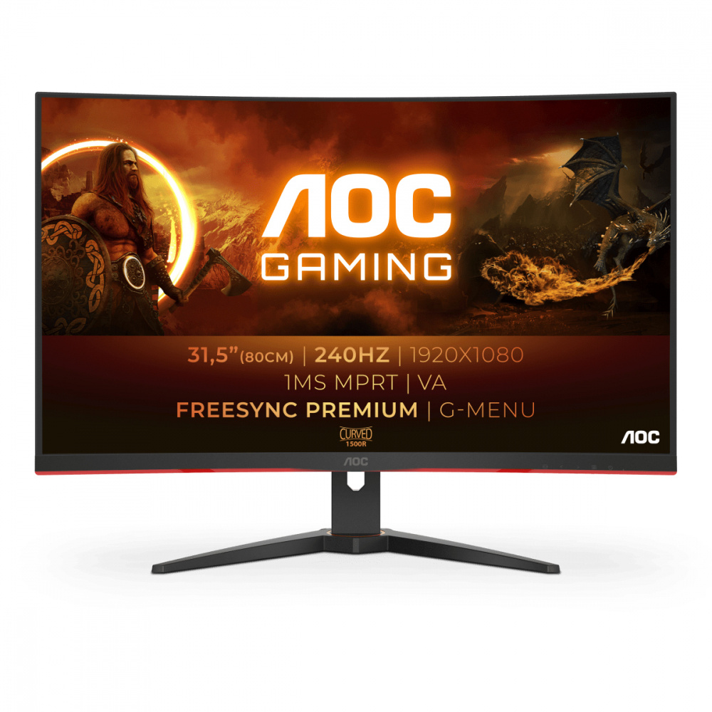 Monitor Gamer Curvo AOC C32G2ZE LED 31.5", 1920x1080 Full HD, FreeSync, 240Hz, HDMI/DisplayPort, Negro 