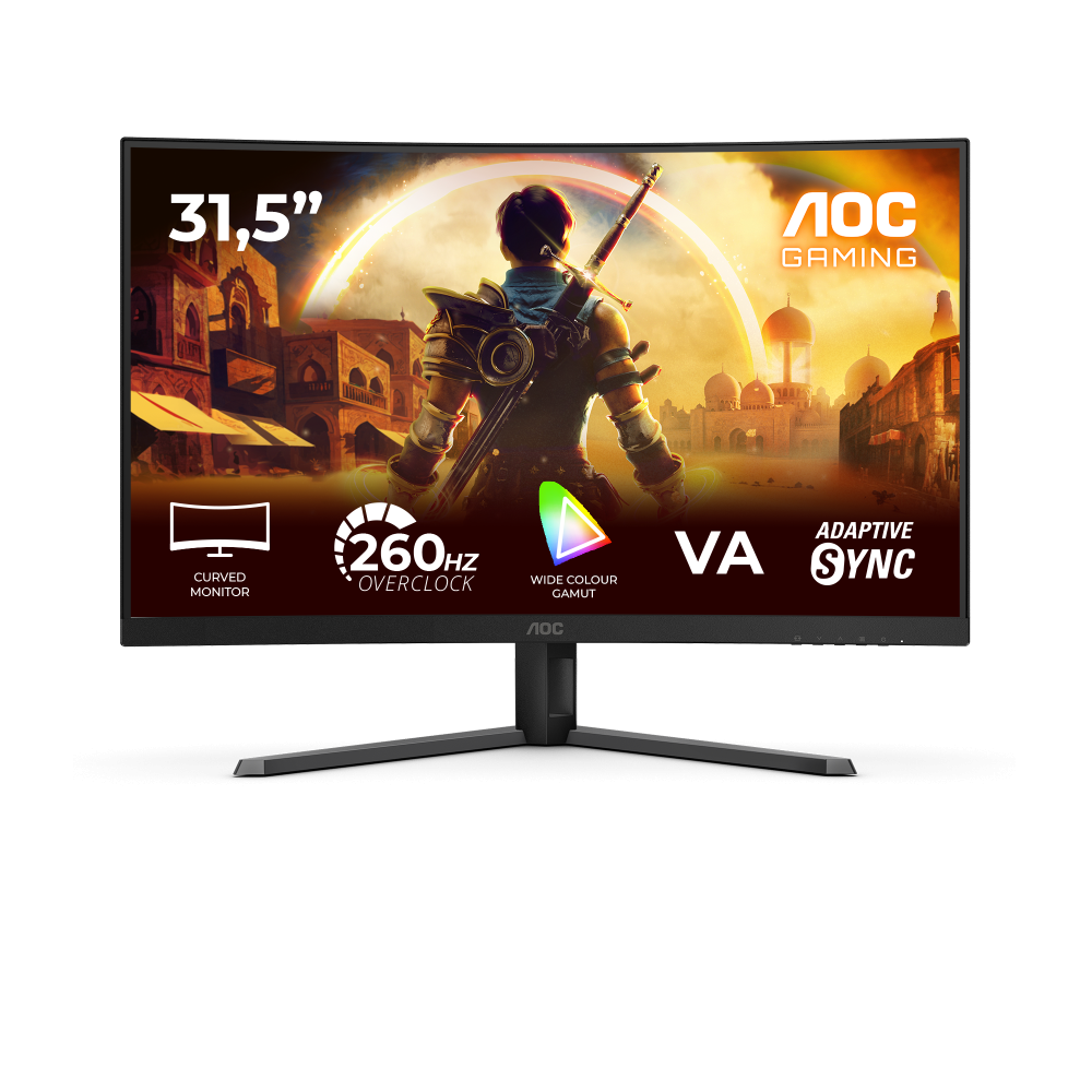 Monitor Gamer Curvo AOC C32G42ZE LED 31.5", 1920x1080 Full HD, 260Hz, HDMI/DisplayPort, Negro/Rojo