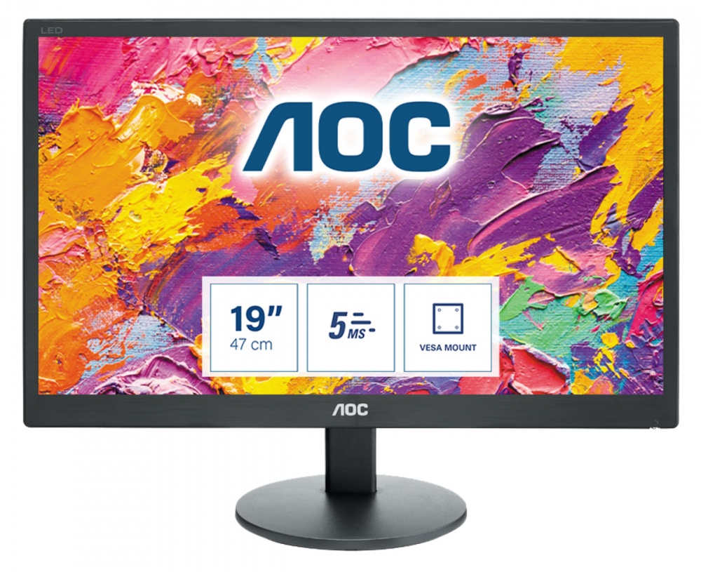Monitor AOC e970Swn LED 19'', Widescreen, Negro E970SWN Cyberpuerta.mx