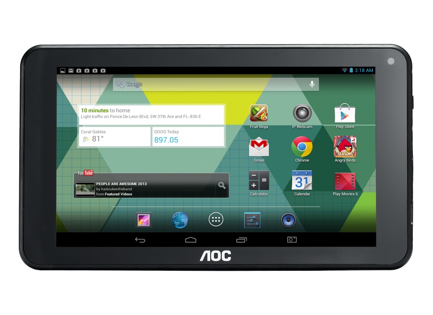 Tablet AOC S70G10-9N 7'', 8GB, 800 x 480 Pixeles, Android 4.2, WLAN, Negro