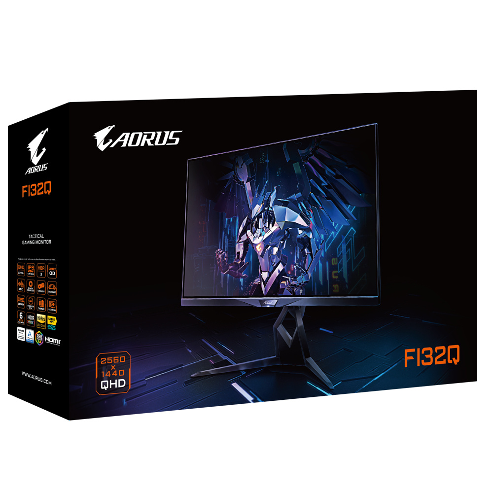 Monitor Gamer AORUS FI32Q LED 31.5", Quad HD, FreeSync Premium Pro, 170Hz, HDMI, Negro