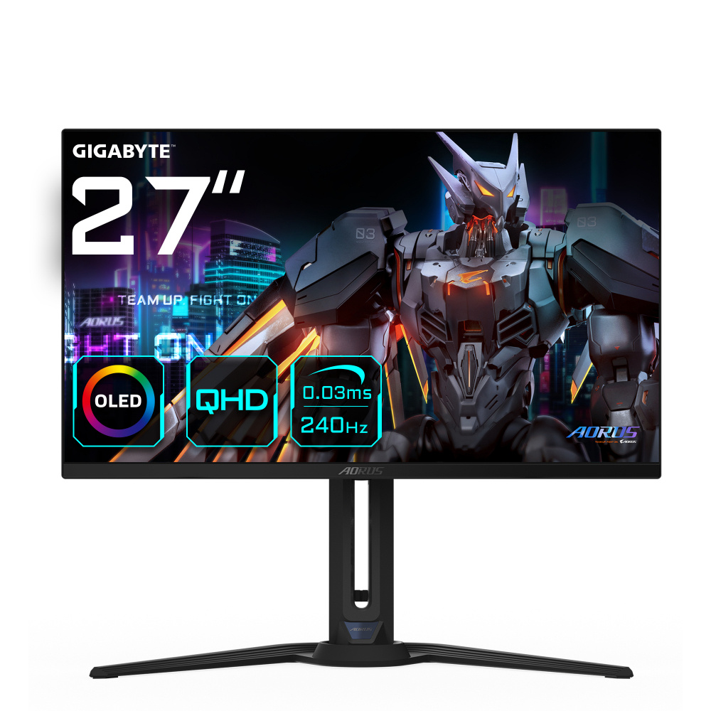 Monitor Gamer AORUS FO27Q2 OLED 27", 2560x1440 Quad HD, FreeSync, 240Hz, HDMI/DisplayPort, Bocinas Integradas, Negro 