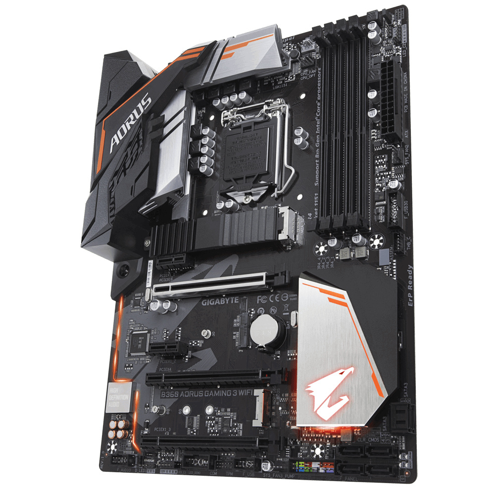 Tarjeta Madre AORUS ATX B360 GAMING 3 WIFI, S-1151, B360, HDMI, 64GB DDR4 para Intel ― Compatibles solo con 8va y/o  9va Generación (Revisar modelos aplicables)