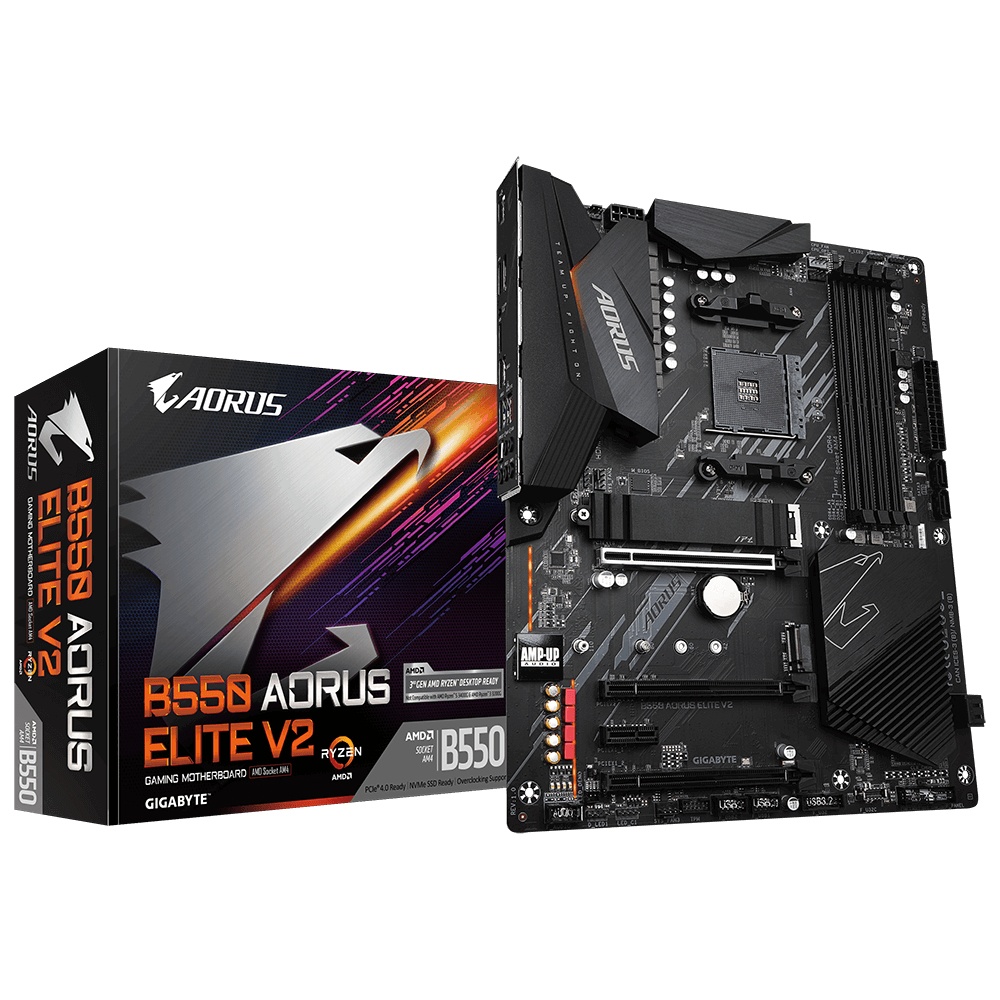 Tarjeta Madre AORUS ATX B550 Elite V2, S-AM4, AMD B550, HDMI, 128GB DDR4 para AMD ― Requiere Actualización de Bios para la Serie Ryzen 5000