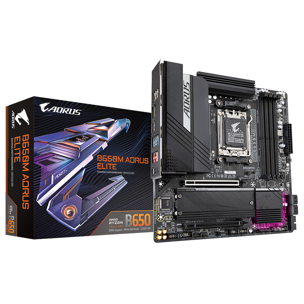 Tarjeta Madre AORUS B650M AORUS Elite, Micro-ATX, Socket AM5, AMD B650, 128GB DDR5, HDMI/DP para AMD