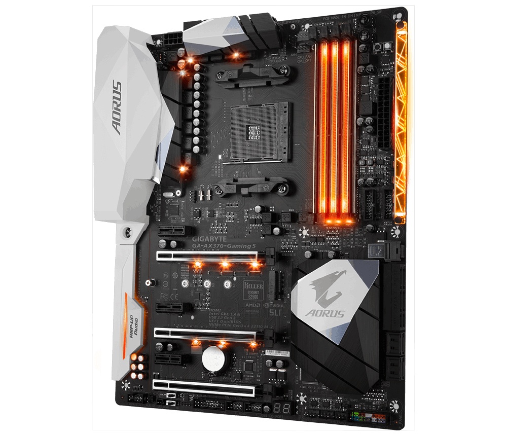 Tarjeta Madre AORUS ATX GA-AX370-GAMING 5, S-AM4, AMD X370, HDMI, 64GB DDR4 para AMD