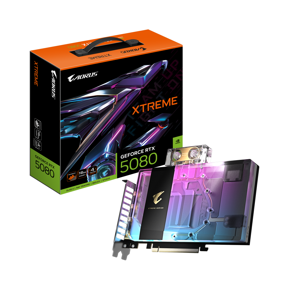 Tarjeta de Video AORUS NVIDIA GeForce RTX 5080 Xtreme Waterforce WB, 16GB 256-bit GDDR7, PCI Express x16 5.0