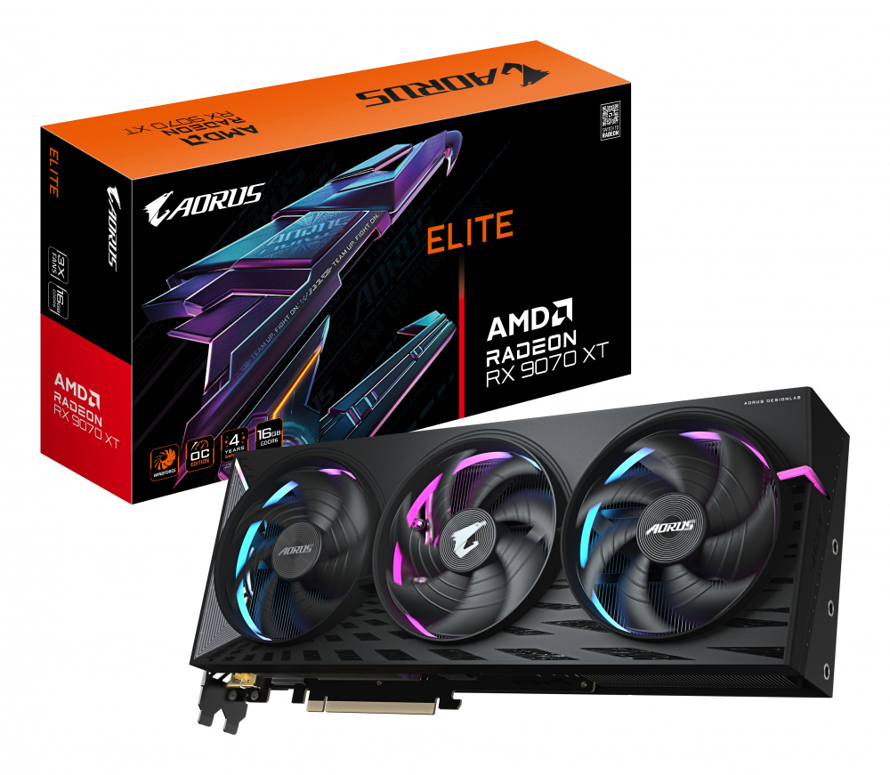 Tarjeta de Video AORUS AMD Radeon RX 9070 XT ELITE, 16GB 256-bit GDDR6, PCI Express 5.0 