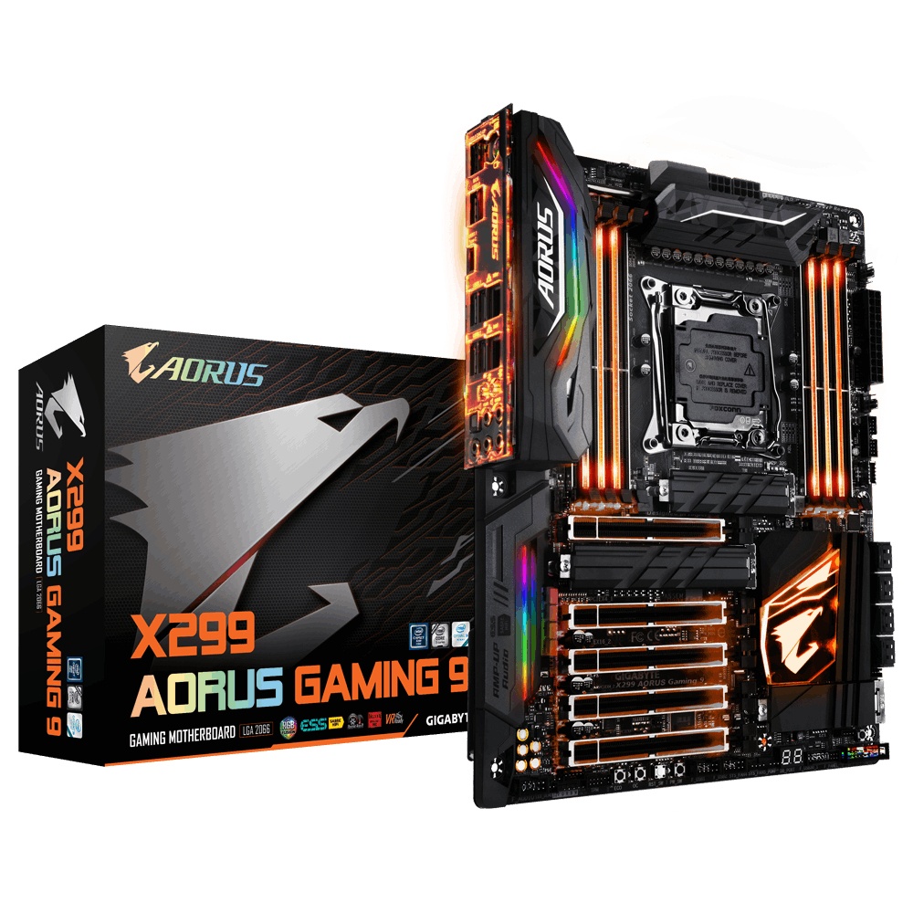 Tarjeta Madre AORUS ATX X299 AORUS Gaming 9, S-2066, Intel X299, 128GB DDR4 para Intel