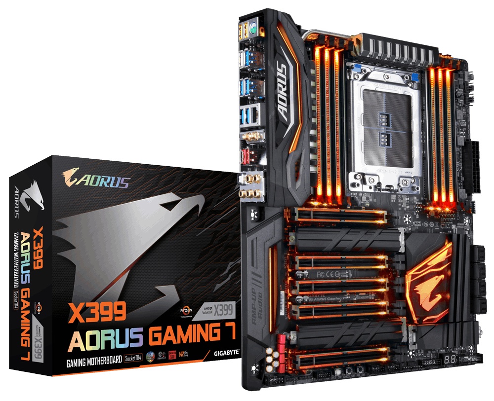 Tarjeta Madre AORUS ATX X399 AORUS Gaming 7, S-TR4, AMD X399, 128GB DDR4 para AMD
