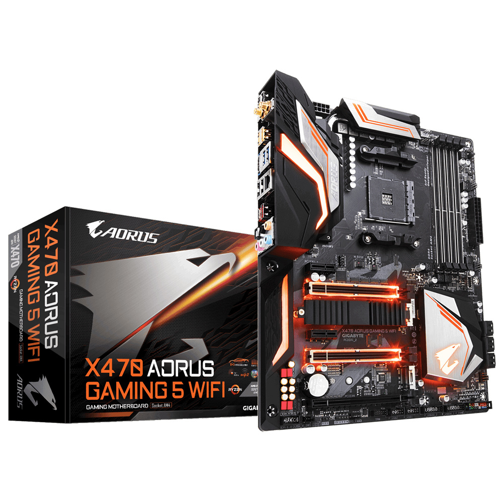 Tarjeta Madre AORUS ATX X470 Gaming 5 WIFI, S-AM4, AMD X470, HDMI, 64GB DDR4 para AMD