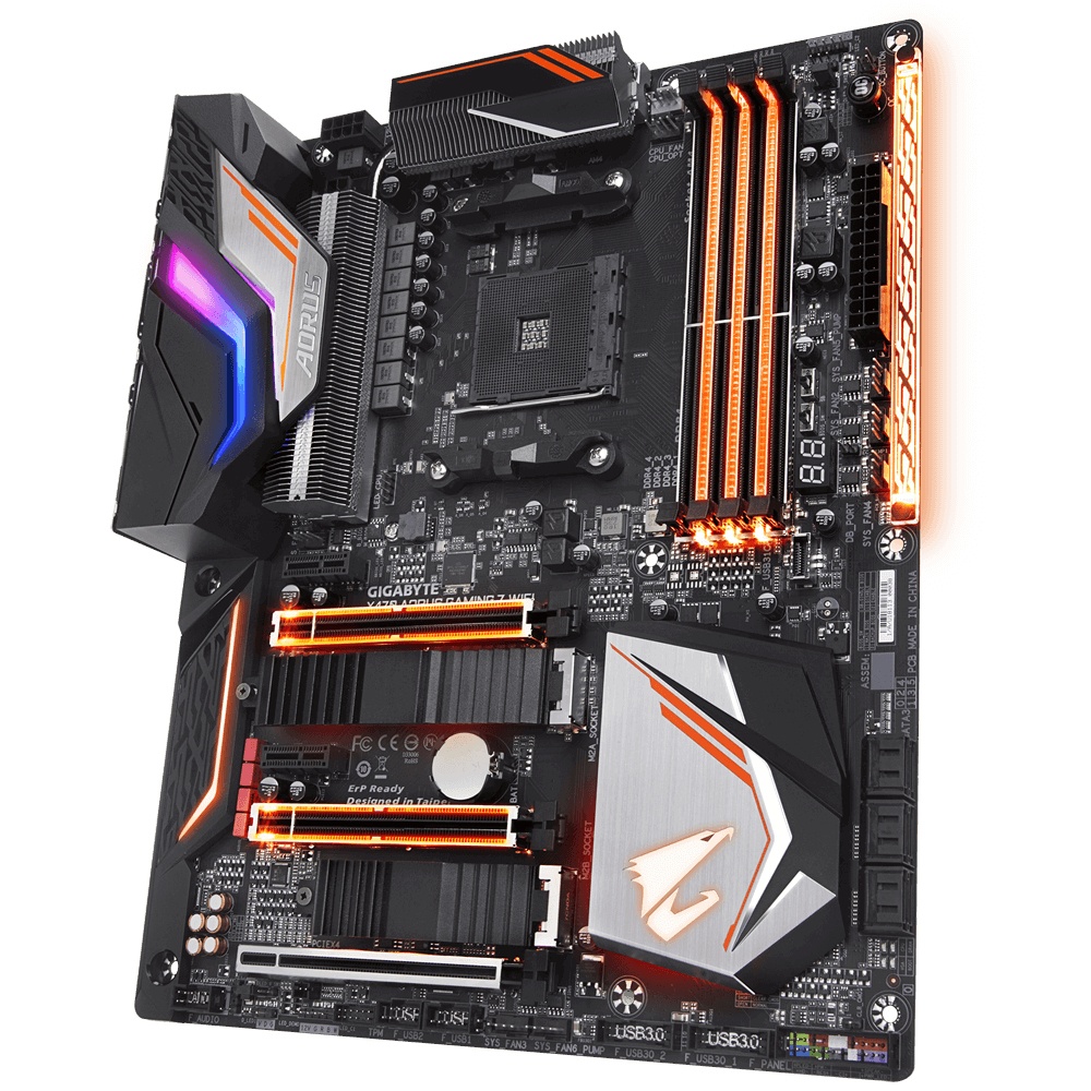 Tarjeta Madre AORUS ATX X470-Gaming 7 Wifi, S-AM4, X470, HDMI, 64GB DDR4 para AMD