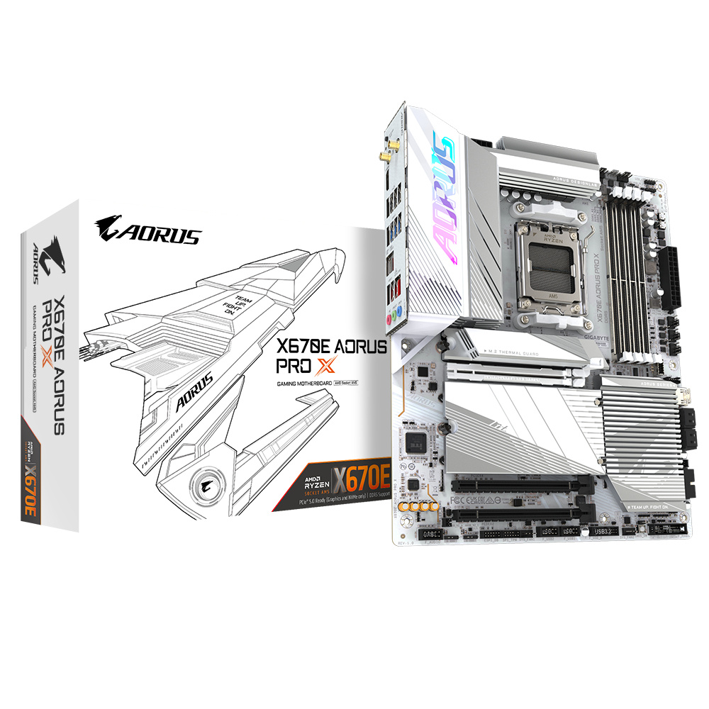 Tarjeta Madre AORUS ATX X670E AORUS PRO X, S-AM5, AMD X670, HDMI, 192GB DDR5 para AMD
