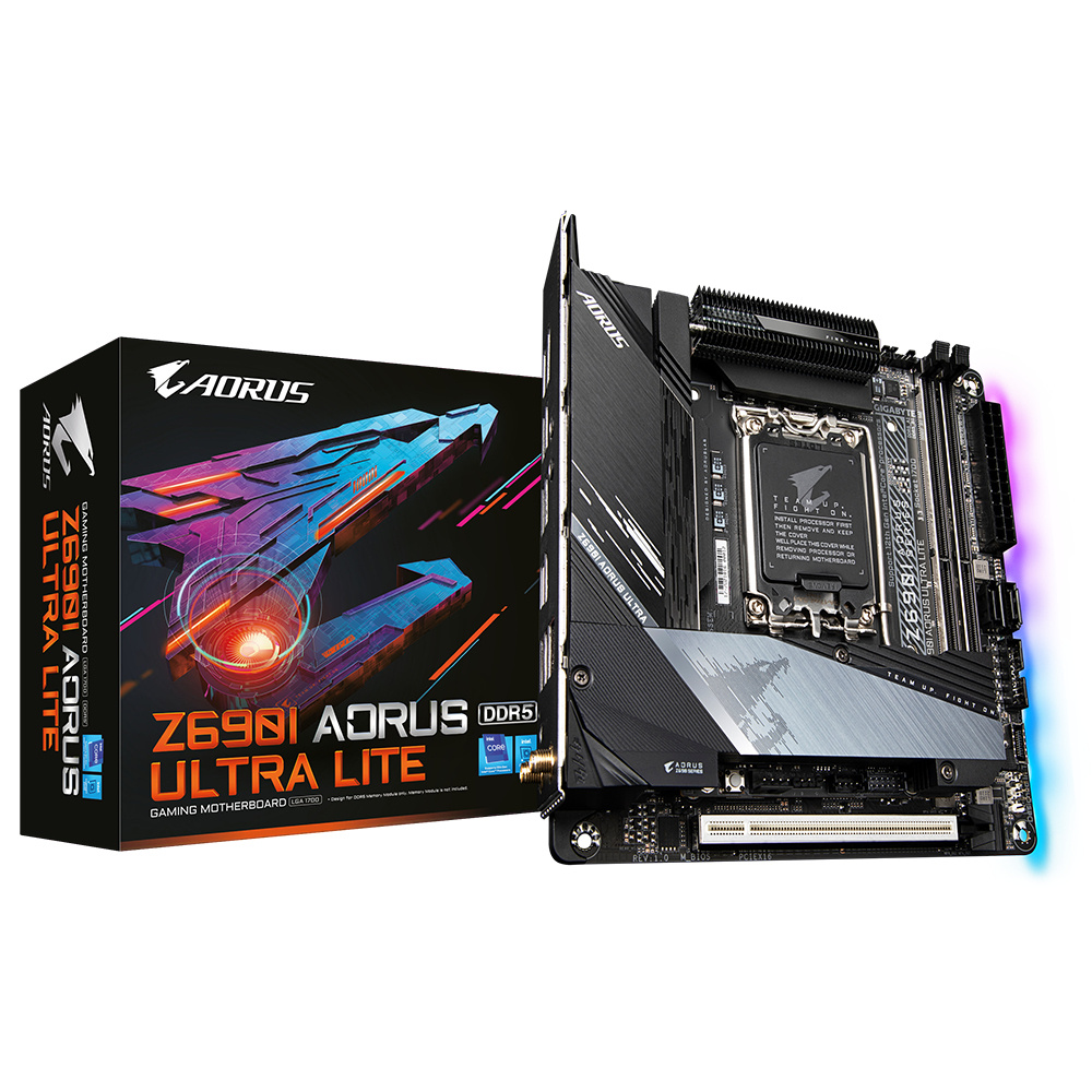 Tarjeta Madre AORUS Mini-ITX Z690I AORUS ULTRA LITE, S-1700, Intel Z690 Express, HDMI, 64GB DDR5 para Intel ― Requiere Actualización de BIOS para Procesadores Intel 13va.