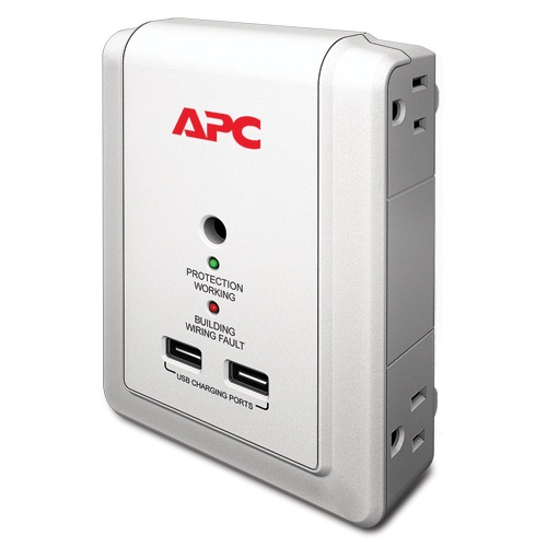 APC Supresor de Picos Essential SurgeArrest, 4 Contactos, 2x USB, 1080 Joules