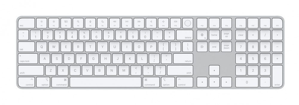Apple MK2C3LL/A, USB/Bluetooth, Plata/Blanco, Inglés 