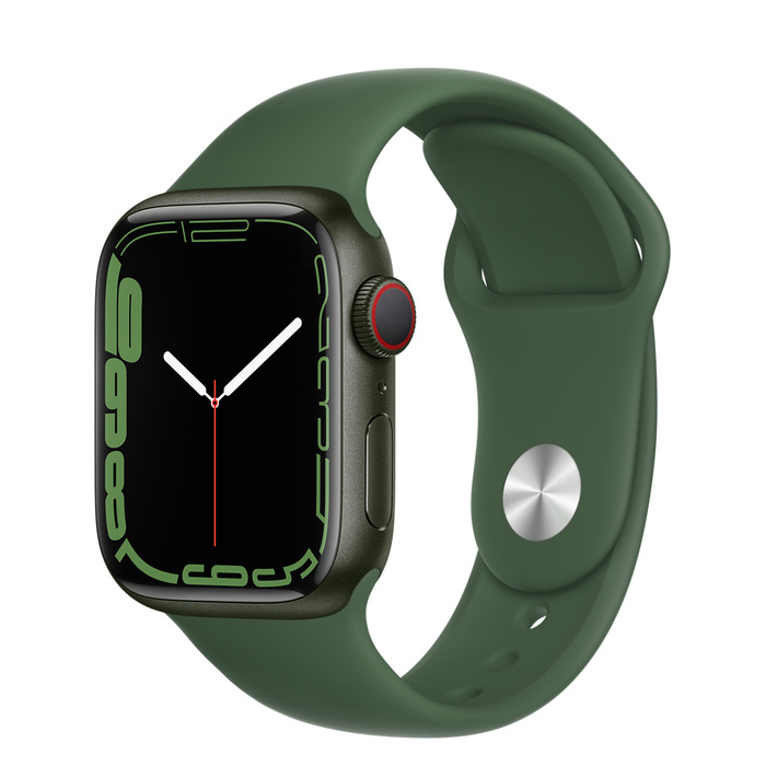 Apple Watch Series 7 GPS + Cellular, Caja de Aluminio Color Verde de 41mm, Correa Deportiva Verde