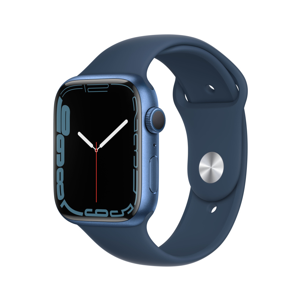 Apple Watch Series 7 GPS, Caja de Aluminio Color Azul de 45mm, Correa Deportiva Azul