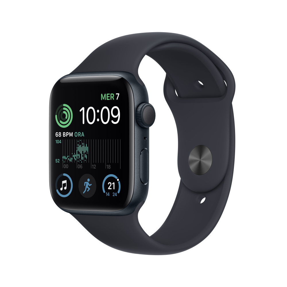 Apple Watch SE 2 GPS, Caja de Aluminio Color Azul Medianoche de 44mm, Correa Deportiva Color Azul Medianoche