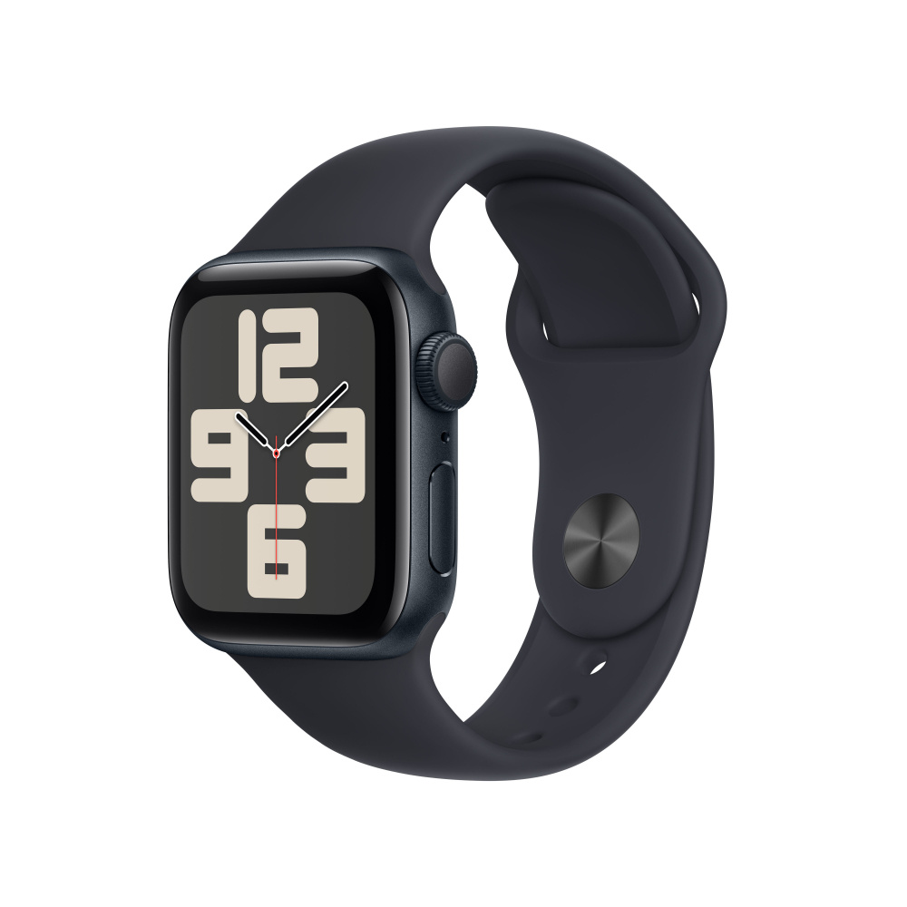 Apple Watch SE 2 GPS, Caja de Aluminio Color Medianoche de 40mm, Correa Deportiva S/M Color Medianoche