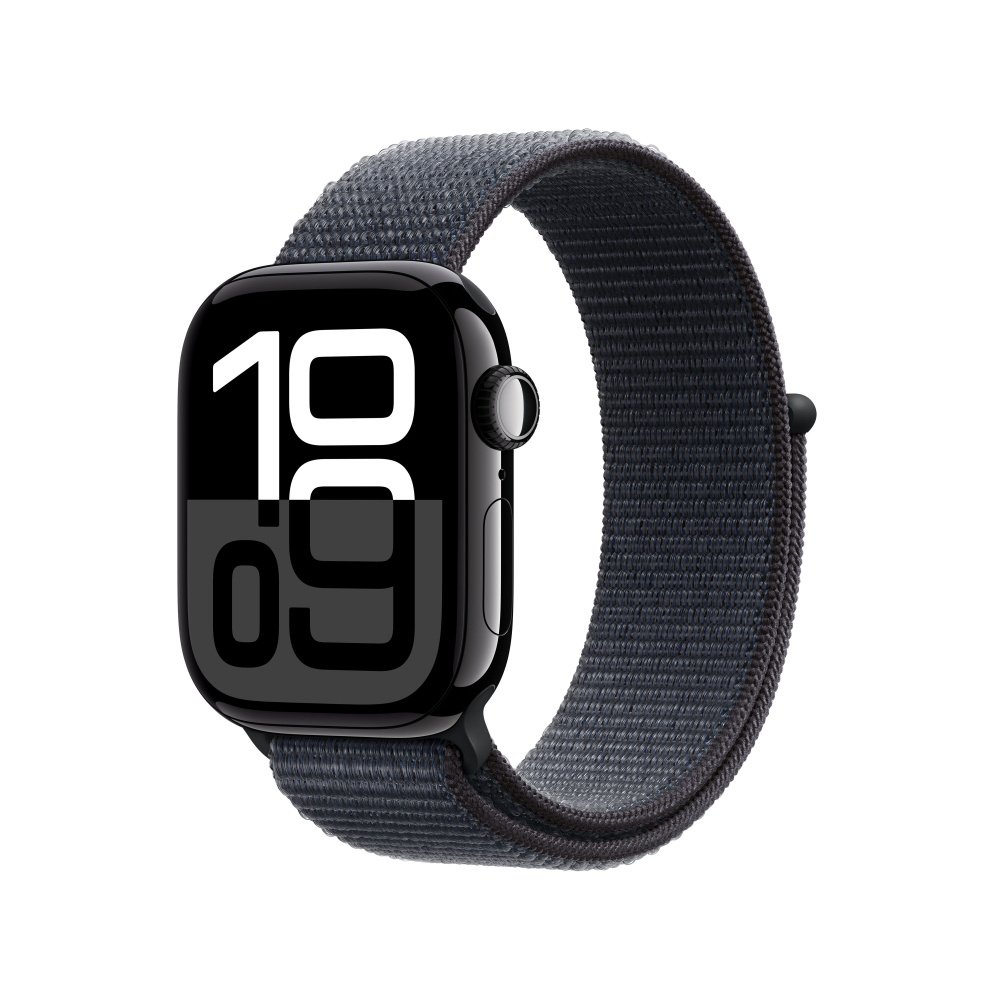 Apple Watch Series 10 GPS, Caja de 42 mm Aluminio Color Negro, Correa Deportiva Color Negro 