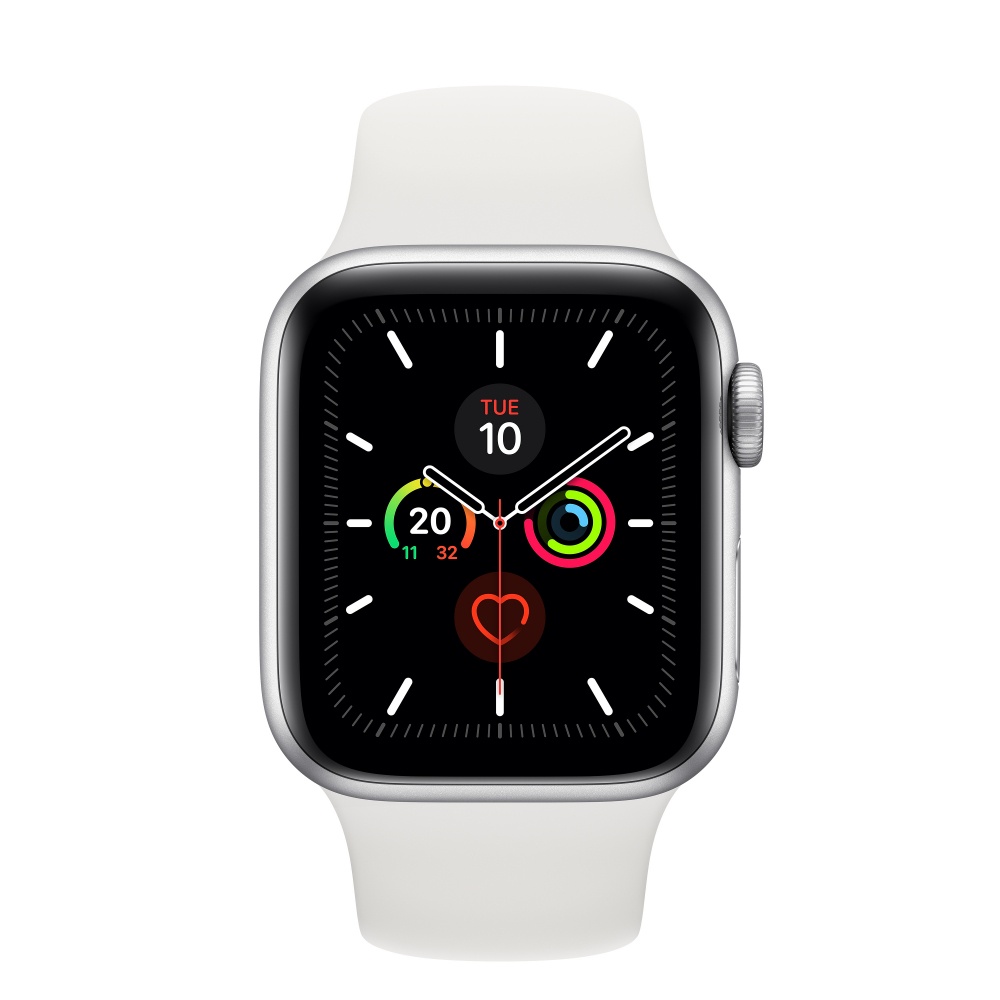 Apple Watch Series 5 GPS + Cellular, 40mm, Plata/Blanco