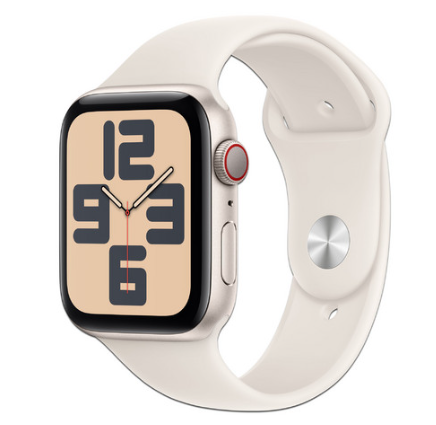 Apple Watch MXG73CL/A GPS, Caja de 44 mm Aluminio Color Blanco Estelar, Correa Deportiva S/M Color Blanco Estelar