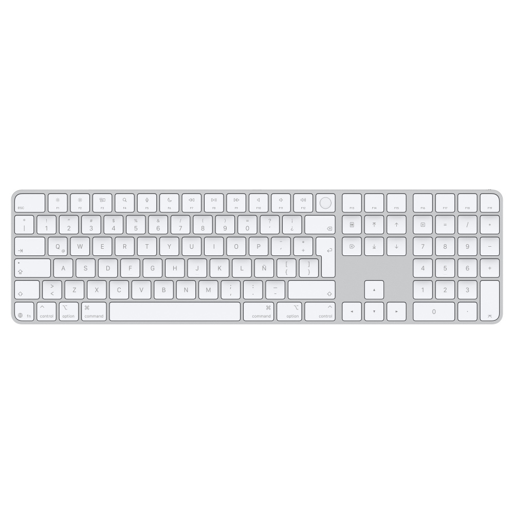 Apple Magic Keyboard Touch ID MXK73LE/A, USB/Bluetooth, Blanco, Español